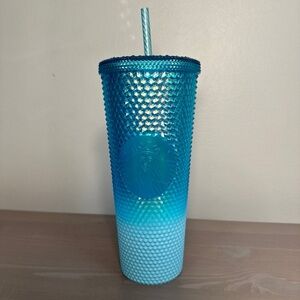 Rare STARBUCKS Glacier Blue Ombre  STUDDED Venti Cold Cup Tumbler Limited